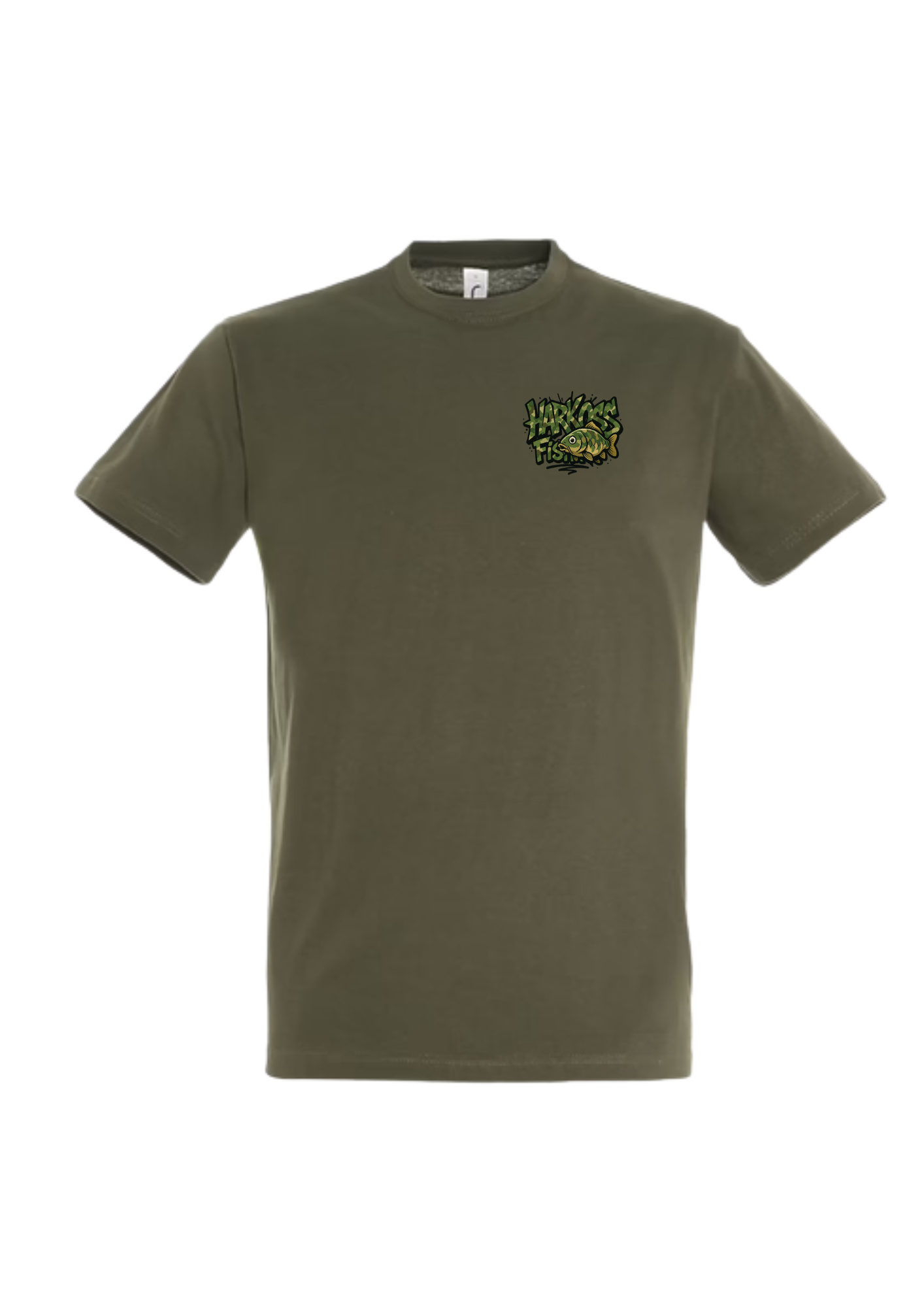 T-shirt Carpe « Harkoss fishing » – Vert Kaki