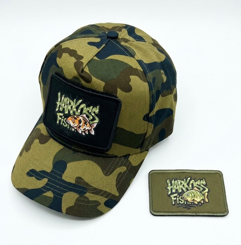 Casquette Camo "HARKOSS FISHING" – Patches Interchangeables